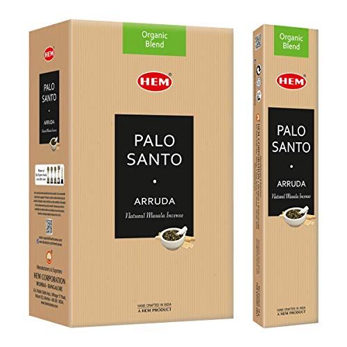  인센스스틱 HEM Palo Santo Aura Natural Masala Cleansing Incense Sticks - 12 Packets (15g Each)