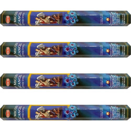  인센스스틱 HEM San Miguel Incense Sticks Agarbatti Masala - Pack of 4 Tubes, 20 Sticks Each Box, Total 80 Sticks - Quality Incense Hand Rolled in India for Healing Meditation Yoga Relaxation