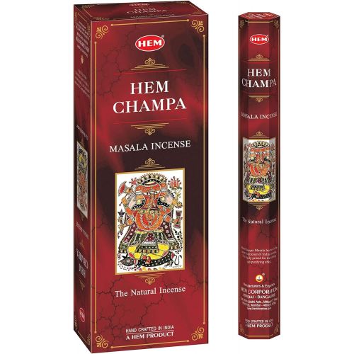  인센스스틱 HEM Champa Masala Incense Sticks - Pack of 6 (120 Count, 301g)