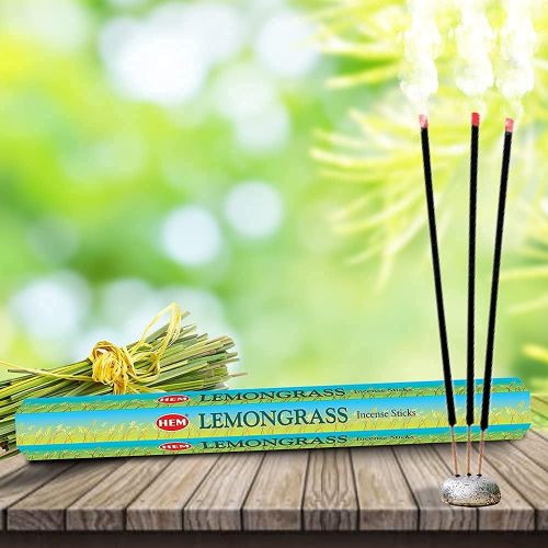  인센스스틱 HEM Lemongrass Incense Sticks - Pack of 6 (20 Sticks Each) Scented Sticks for Relaxing & Meditation
