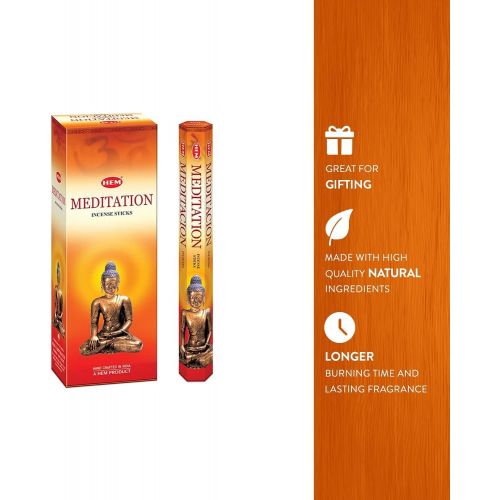  인센스스틱 HEM Meditation Incense Sticks - Pack of 6 - 120 count - 301g