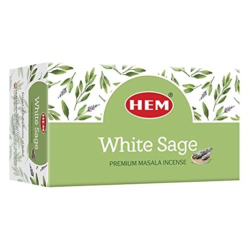  인센스스틱 HEM White Sage Natural Masala Cleansing Incense Sticks - 12 Packets (15g Each)