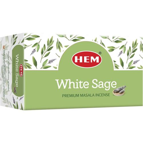  인센스스틱 HEM White Sage Natural Masala Cleansing Incense Sticks - 12 Packets (15g Each)