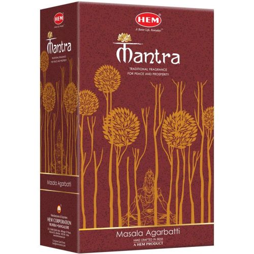  인센스스틱 HEM Mantra Masala Incense Sticks - Masala Agarbatti Sticks - Pack of 12