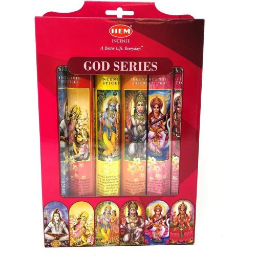  인센스스틱 Hem Indian God Series Incense Sticks Variety Combo #1 6 x 20 = 120 Total