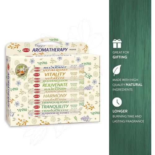  인센스스틱 HEM Aromatherapy Gift Set for Cleansing & Meditation Incense Sticks - Pack of 6 (20 Sticks Each)