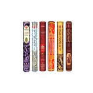 인센스스틱 Hem Incense Sticks | 6 Boxes X 20 Sticks Each |Lavender,White Sage, Frankincense,Dragon Blood, Palo Santo & Sandalwood| - Total 120 Sticks