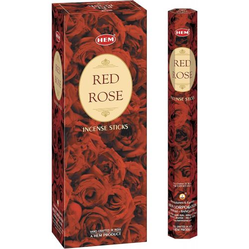  인센스스틱 HEM Red Rose Incense Sticks - Pack of 6 (120 count, 301g)