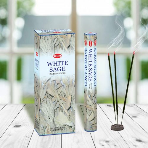  인센스스틱 HEM White Sage Tubes Incense, 20g, Box of Six