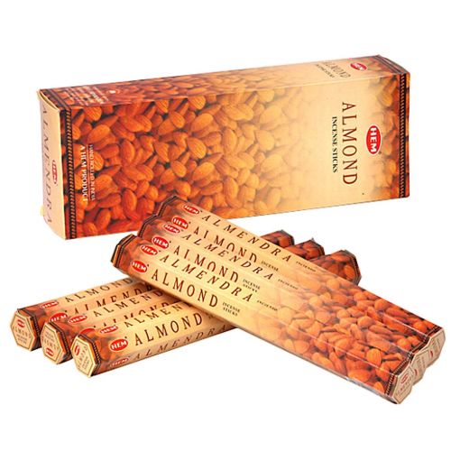  인센스스틱 HEM 6 Pack 20 Stick Almond - Box of Six 20 Stick Tubes, 120 Sticks Total - HEM Incense