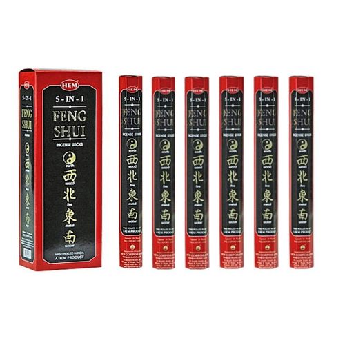  인센스스틱 HEM 6 Pack 20 Stick Feng Shui 5-In-1 - Box of Six 20 Stick Tubes - HEM Incense