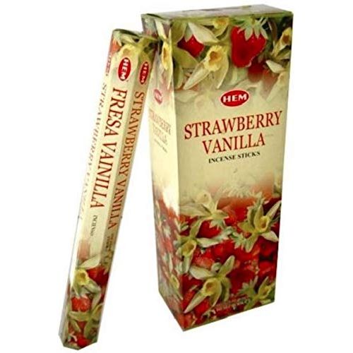  인센스스틱 HEM 6 Pack 20 Stick Strawberry Vanilla - Box of Six 20 Stick Tubes, 120 Sticks Total - HEM Incense