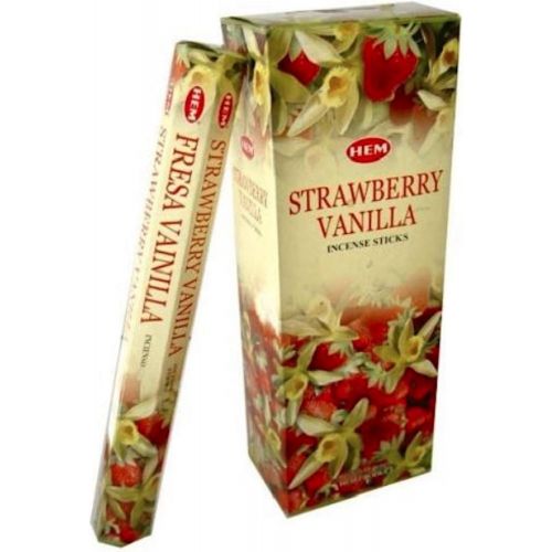  인센스스틱 HEM 6 Pack 20 Stick Strawberry Vanilla - Box of Six 20 Stick Tubes, 120 Sticks Total - HEM Incense
