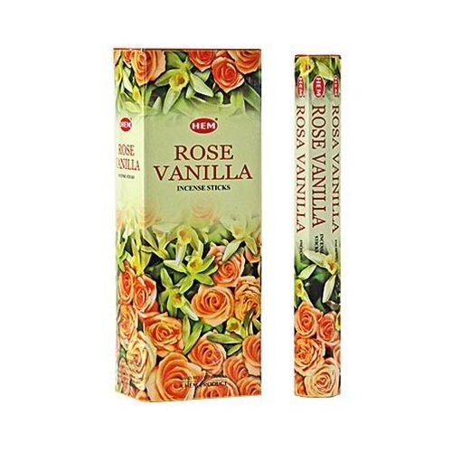  인센스스틱 HEM 6 Pack 20 Stick Rose Vanilla - Box of Six 20 Stick Tubes - HEM Incense
