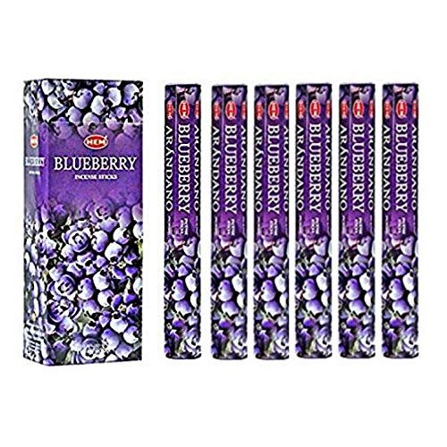 인센스스틱 HEM 6 Pack 20 Stick Blueberry - Box of Six 20 Stick Tubes, 120 Sticks Total - HEM Incense