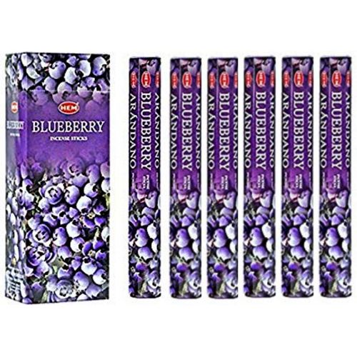  인센스스틱 HEM 6 Pack 20 Stick Blueberry - Box of Six 20 Stick Tubes, 120 Sticks Total - HEM Incense
