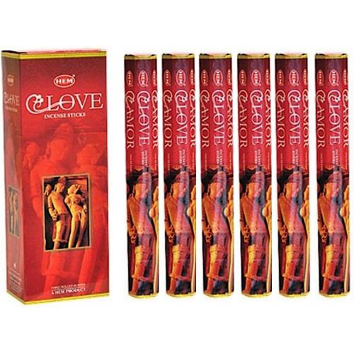  인센스스틱 HEM 6 Pack 20 Stick Love - Box of Six 20 Stick Tubes - HEM Incense