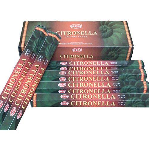  인센스스틱 HEM 6 Pack 20 Stick Citronella - Box of Six 20 Stick Tubes - HEM Incense