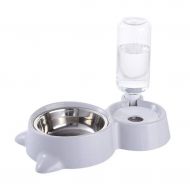 HEMFV Self-Dispensing Gravity Pet Feeder and Waterer,2 in 1 Pet Supplies Dog Bowl PP Stainless Steel Automatic Water Dispenser (Color : Gray)