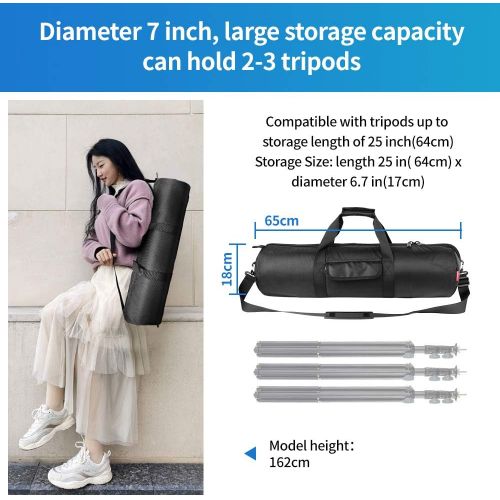  [아마존베스트]Hemmotop Tripod Carrying Case Bag 26x7x7in/65x18x18cm Heavy Duty with Storage Bag and Shoulder Strap Padded Carrying Bag for Light Stands, Boom Stand and Tripod