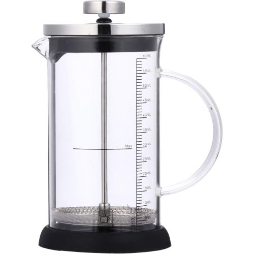  HEMOTON Stainless Steel Coffee Maker Pot High Temperature Resistance Espresso Maker Handheld Coffee Kettle Tea Pot with Scale for Kitchen Home 600ml (Assorted Color)