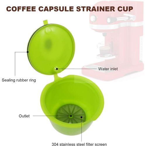  Hemoton 3pcs Reusable Capsules Refillable Coffee Pod Filters Espresso Maker System Compatible for Dolce Gusto
