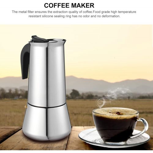  HEMOTON Stovetop Espresso Maker Brews Moka Pot Cuban Coffee Maker Stove top Espresso Shot Maker for Espresso Italian Coffee Maker