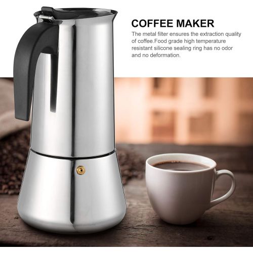  HEMOTON Stovetop Espresso Maker Brews Moka Pot Cuban Coffee Maker Stove top Espresso Shot Maker for Espresso Italian Coffee Maker