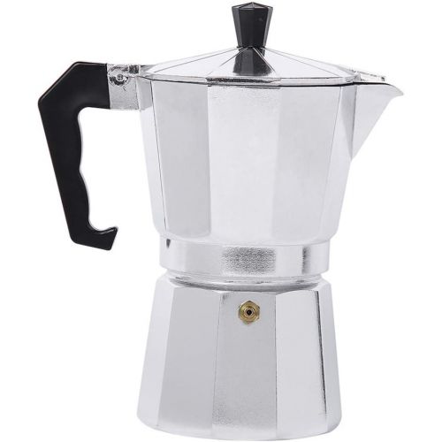  Hemoton Classic Stovetop Espresso Maker Classic Italian Style Moka Pot Makes Delicious Coffee Easy to Operate Quick Cleanup Pot (6Cup 300ML)