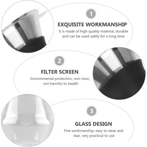  Hemoton 200ml Crystal Glass Stovetop Espresso Moka Pot Coffee Maker Espresso Cup Pot Glass Espresso Maker