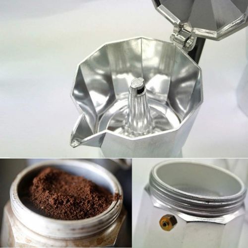  Hemoton Classic Stovetop Espresso Maker Classic Italian Style Moka Pot Makes Delicious Coffee Easy to Operate Quick Cleanup Pot (12Cup 600ML)
