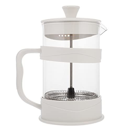  HEMOTON French Press Coffee Maker 800ml Heat Resistant Borosilicate Glass Coffee Press Tea Pot Coffee Carafe Espresso Maker with Filter for Coffee Lover Gift White