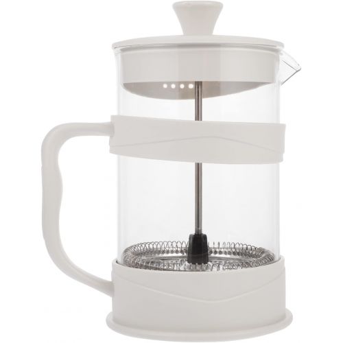  HEMOTON French Press Coffee Maker 800ml Heat Resistant Borosilicate Glass Coffee Press Tea Pot Coffee Carafe Espresso Maker with Filter for Coffee Lover Gift White