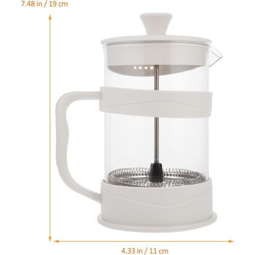  HEMOTON French Press Coffee Maker 800ml Heat Resistant Borosilicate Glass Coffee Press Tea Pot Coffee Carafe Espresso Maker with Filter for Coffee Lover Gift White