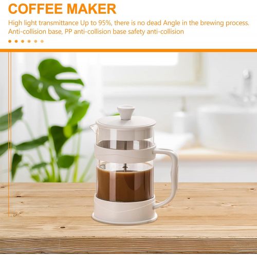  HEMOTON French Press Coffee Maker 800ml Heat Resistant Borosilicate Glass Coffee Press Tea Pot Coffee Carafe Espresso Maker with Filter for Coffee Lover Gift White