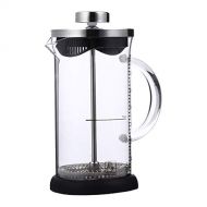 HEMOTON Stainless Steel Coffee Pot Espresso Maker French Press Coffee Maker Glass Tea Kettle for Camping Stovetop 350ml