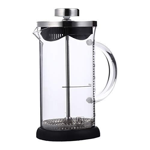  HEMOTON Stainless Steel Coffee Pot Espresso Maker French Press Coffee Maker Glass Tea Kettle for Camping Stovetop 350ml