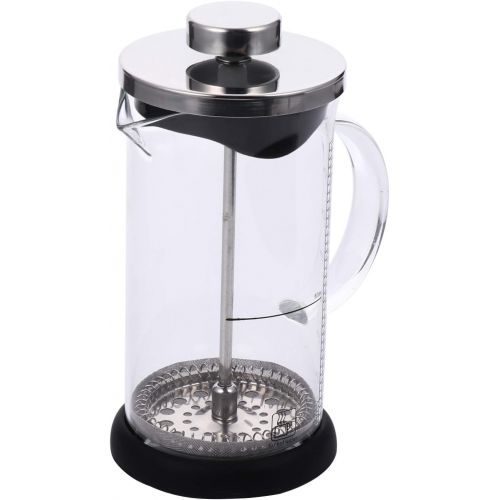  HEMOTON Stainless Steel Coffee Pot Espresso Maker French Press Coffee Maker Glass Tea Kettle for Camping Stovetop 350ml