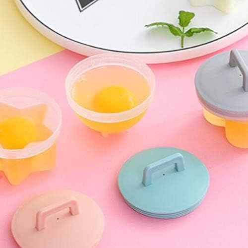  [아마존베스트]Hemoton 4 pieces egg poacher non-stick egg poaching cups durable mini egg cooker mould microwave steamed egg bowl for home kitchen restaurant (sky blue)