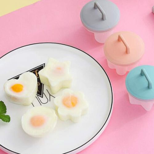  [아마존베스트]Hemoton 4 pieces egg poacher non-stick egg poaching cups durable mini egg cooker mould microwave steamed egg bowl for home kitchen restaurant (sky blue)