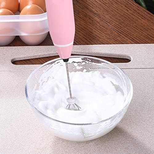  [아마존베스트]Hemoton Electric Milk Frother with Double Whisk, 2 in 1 USB Rechargeable Battery Operated Milk Frother Hand Mixer Milk Foam Egg Mixer for Coffee, Cappuccino, Pink