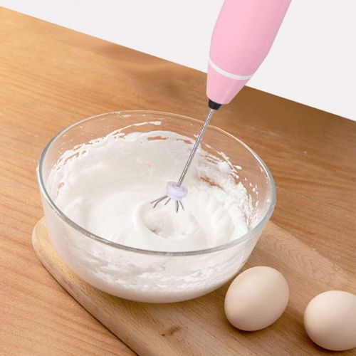  [아마존베스트]Hemoton Electric Milk Frother with Double Whisk, 2 in 1 USB Rechargeable Battery Operated Milk Frother Hand Mixer Milk Foam Egg Mixer for Coffee, Cappuccino, Pink