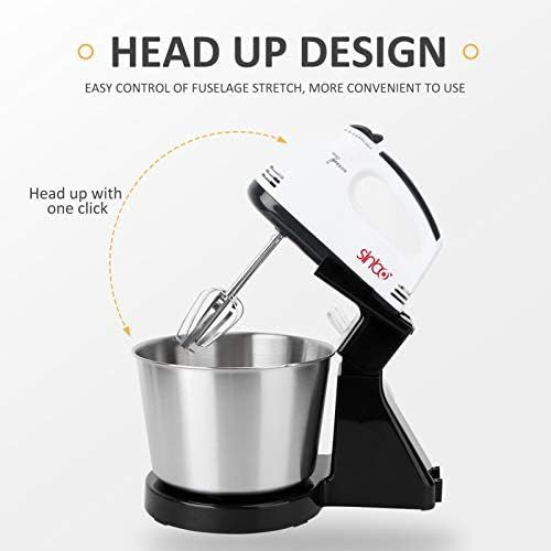  Hemoton Electric Hand Mixer Professional Cream Dough Whisking Mixer Bread Maker Racket Whisking Egg Mixer for Home Kitchen Black