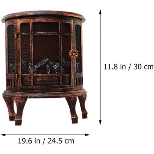  HEMOTON Electric Fireplace Lantern for Indoor Use Portable Mini Fireplace Fake Cardboard Fireplace Tabletop Fireplace for The Living Room Night Light Decor Without Battery