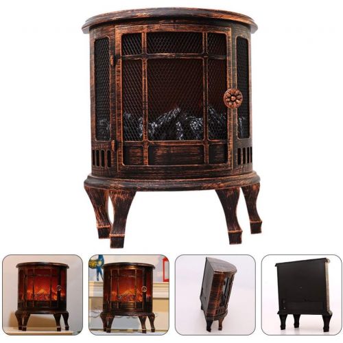  HEMOTON Electric Fireplace Lantern for Indoor Use Portable Mini Fireplace Fake Cardboard Fireplace Tabletop Fireplace for The Living Room Night Light Decor Without Battery