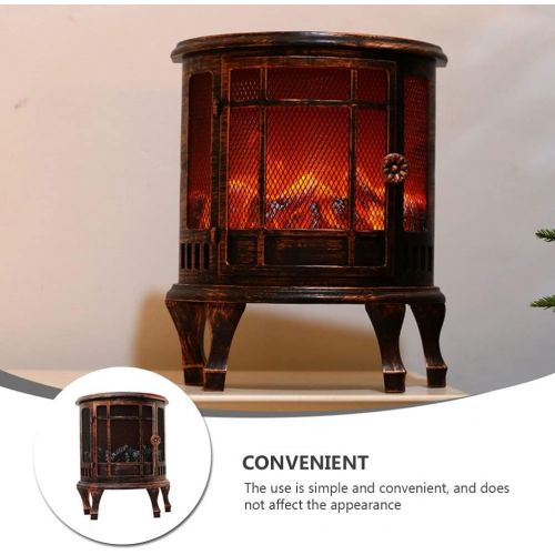  HEMOTON Electric Fireplace Lantern for Indoor Use Portable Mini Fireplace Fake Cardboard Fireplace Tabletop Fireplace for The Living Room Night Light Decor Without Battery