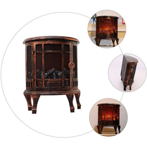  HEMOTON Electric Fireplace Lantern for Indoor Use Portable Mini Fireplace Fake Cardboard Fireplace Tabletop Fireplace for The Living Room Night Light Decor Without Battery