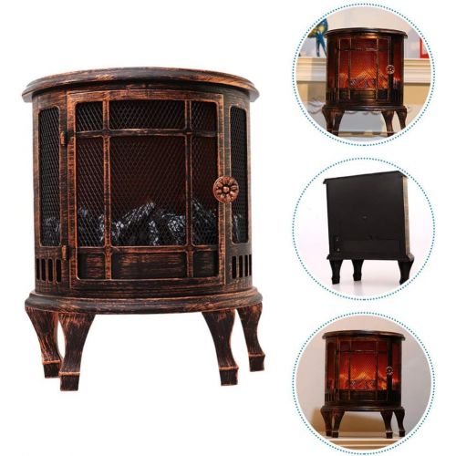  HEMOTON Electric Fireplace Lantern for Indoor Use Portable Mini Fireplace Fake Cardboard Fireplace Tabletop Fireplace for The Living Room Night Light Decor Without Battery