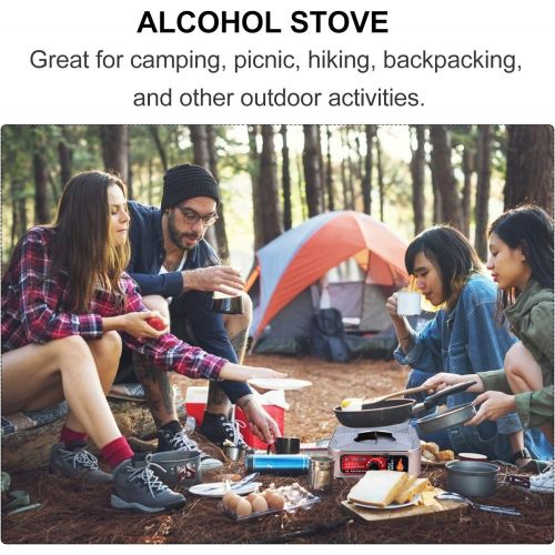  HEMOTON Camping Stove Portable Wood Stove Drawer Type Stainless Steel Burning Stove for Outdoor Backpacking Hiking Traveling Picnic BBQ