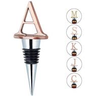 [아마존베스트]FORENA Wine Stoppers - Stainless Steel Letters Wine Stopper, Silicone Reusable Wine and Beverage Bottle Stopper, used for Bar, Kitchen, Holiday Party, Wedding Keep Wine Fresh (A)